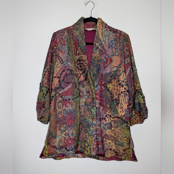 Soft Surroundings Patchwork Tapestry Jacket XS Textured - Picture 2 of 6